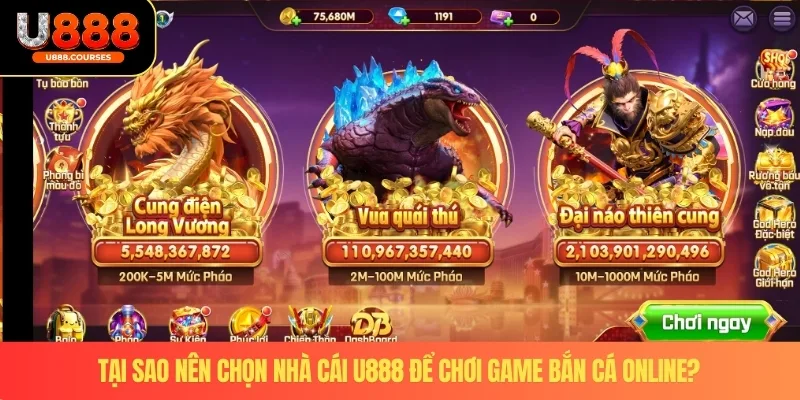 Trải Nghiệm Kho Trò Chơi Game Bắn Cá Online Tại Nhà Cái U888 4 Tại sao nên chọn nhà cái U888 để chơi game bắn cá online?